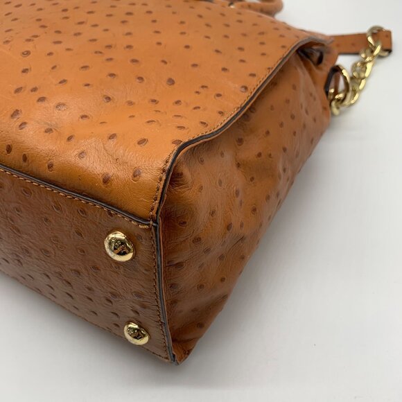 Michael Kors Tan Ostrich Leather Hamilton Tote - Picture 9 of 10
